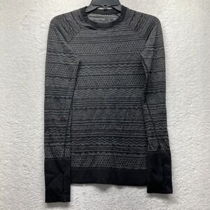 Lululemon Womens Size 6? Gray Long Sleeve Rest Less Embellished Shirt Top (U1)